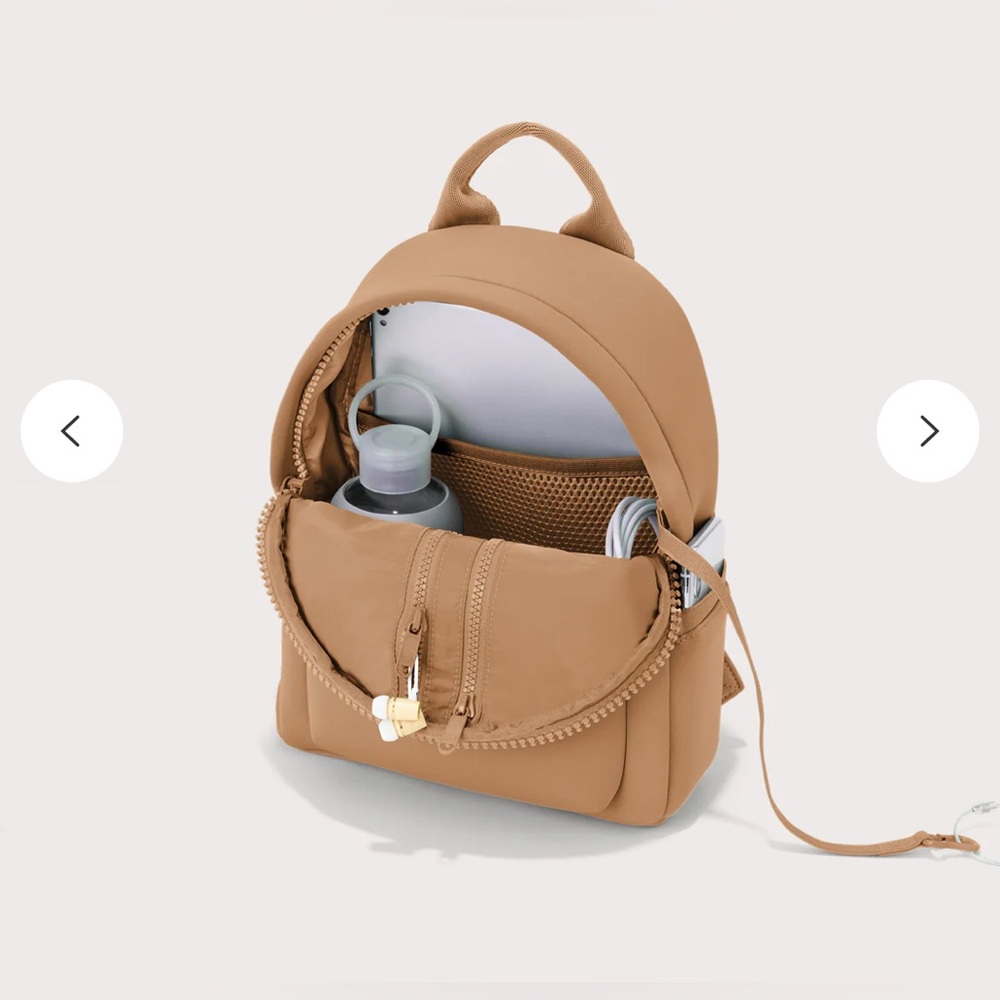 Dagne Dover Neoprene Backpack - Small/Camel color - Picture 6 of 7